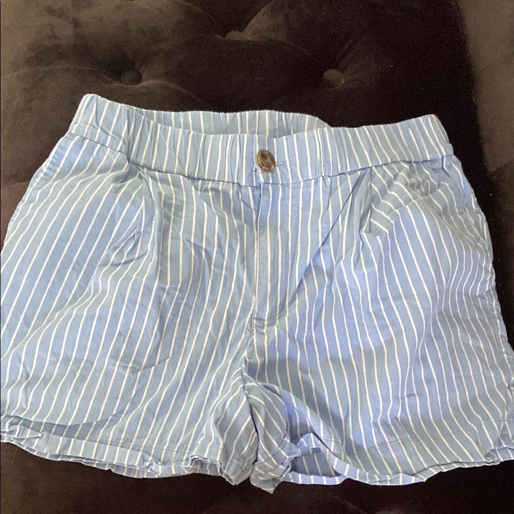 A New Day High Waist Blue and White Striped Shorts